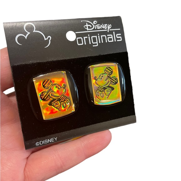 Vintage Disney originals Mickey Minnie Reflective Holographic Clip on earrings - Picture 7 of 11